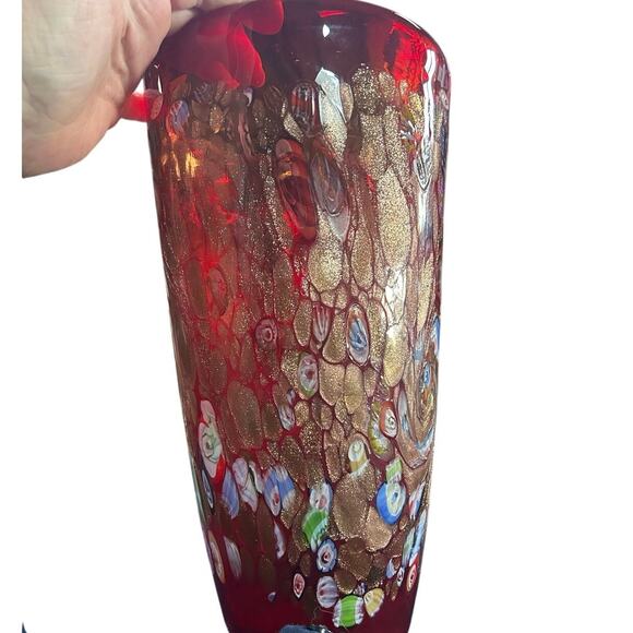 Superb MCM Giulio Radi A.V.E.M Millefiori Red Glass Vase c1950s - Picture 3 of 9